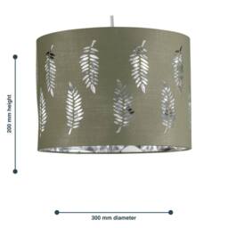First Choice Lighting Set of 2 Fern - Sage Green Cut Out 30cm Pendant Lightshades - thumbnail 5