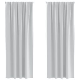 Berkfield Home Curtains with Curtains 2 pcs Pale grey 260 x 140 cm Polyester - thumbnail 2