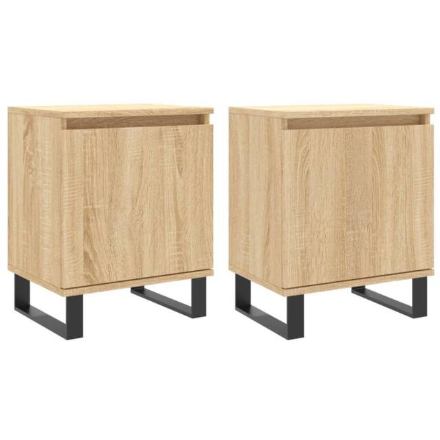 Berkfield Home Bedside Cabinets 2 pcs Sonoma Oak 40x30x50 cm Engineered Wood in Light Tan - Size: 40 x 30 x 50 cm - image 1
