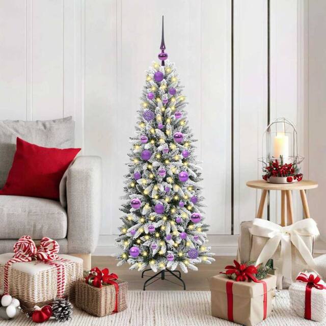 Berkfield Home Artificial Christmas Tree with 150 LEDs White 53 x 53 x 120 cm - image 1