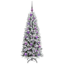 Berkfield Home Artificial Christmas Tree with 150 LEDs White 53 x 53 x 120 cm - thumbnail 4