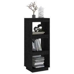 Berkfield Home Book Cabinet/Room Divider Black 40x35x103 cm Solid Pinewood - Size: 40 x 35 x 103 cm - thumbnail 4