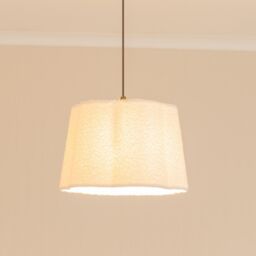 ValueLights Amy Cream Boucle Scallop Shape Ceiling Floor Table Lamp Shade with LED Bulb