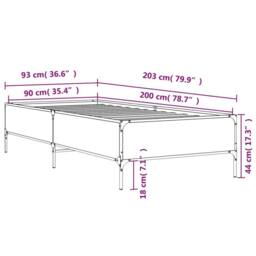Berkfield Home Durable Bed Frame without Mattress Sonoma Oak 90x200 cm in Light Oak - thumbnail 9