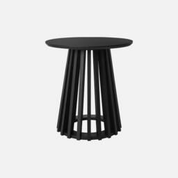 sweeek Pair Of Round Wooden-effect Coffee Tables 40cm & 60cm in Black - thumbnail 3
