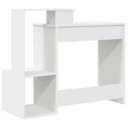 Berkfield Home Modern White Computer Desk White Chipboard Standard Storage - thumbnail 8