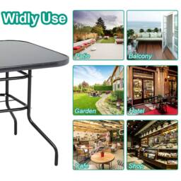 Living and Home 2 Seater Outdoor Garden Dining Bistro Set in Black - thumbnail 7