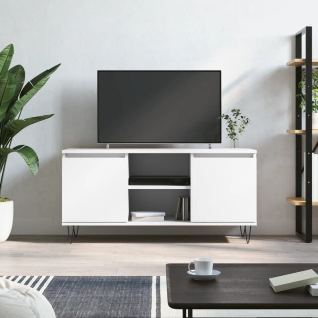Berkfield Home TV Cabinet White 104x35x50 cm Engineered Wood - Size: 104 x 35 x 50 cm - image 1
