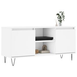Berkfield Home TV Cabinet White 104x35x50 cm Engineered Wood - Size: 104 x 35 x 50 cm - thumbnail 3