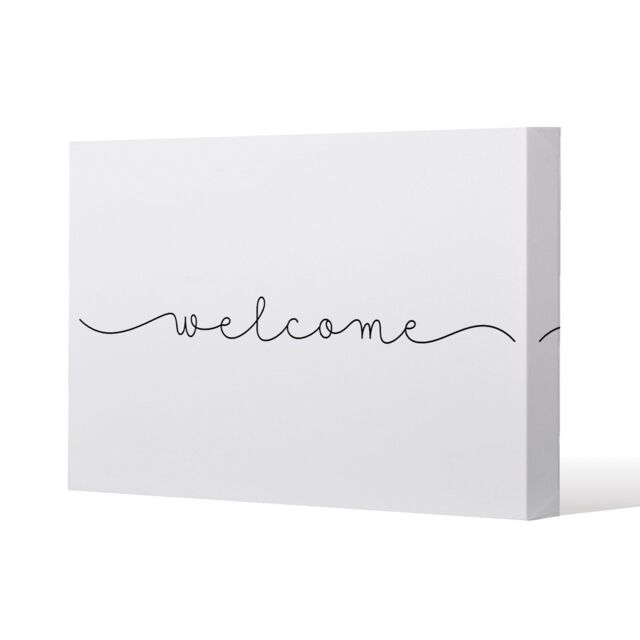 Benjamin Tate Design Text Welcome (Canvas Print) / 127 x 101 x 4cm in Natural - Size: 127 x 101 x 4 cm - image 1
