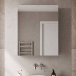 Balterley 600mm 50/50 Split Mirrored Bathroom Cabinet in Blue - thumbnail 2