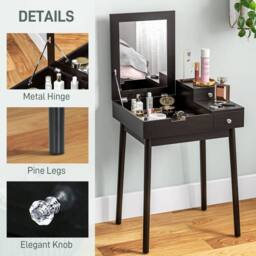 Wyld Haus Sinotti Black Dressing Table Flip Up Mirror - thumbnail 7