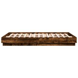 Berkfield Home Bed Frame with LED without Mattress Smoked Oak 120x200 cm in Brown - Size: Small Double - thumbnail 7
