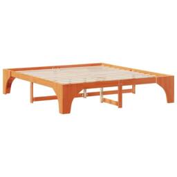 Berkfield Home Stylish Floor Bed Frame with Storage Brown 200 x 200 cm Solid pin - thumbnail 7