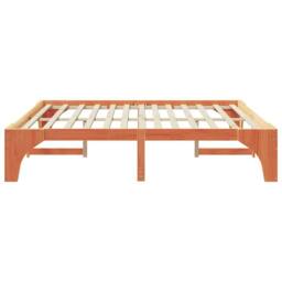 Berkfield Home Stylish Floor Bed Frame with Storage Brown 200 x 200 cm Solid pin - thumbnail 6