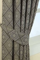 Homescapes Aztec Jacquard Curtain Tie Back Pair in Grey