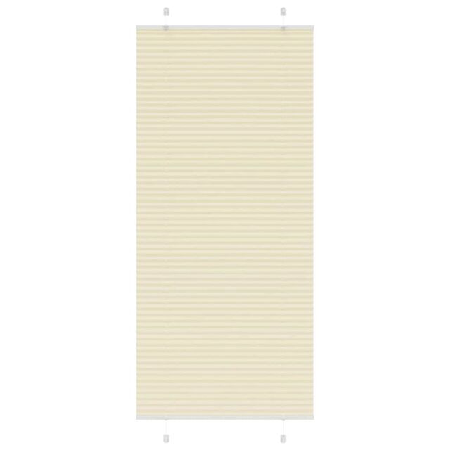Berkfield Home Pleated Blind Cream 90x200 cm Fabric Width 89.4 cm Polyester - image 1