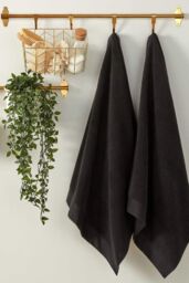 CHRISTY 'Luxe' Elegant 100% Turkish Cotton 730GSM Towels in Black - thumbnail 4