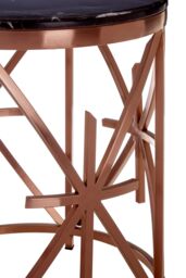 Orsina Elegant Black Marble & Rose Gold Side Table, Premium Modern Side Table For Livingroom, Marble Top Table - thumbnail 4