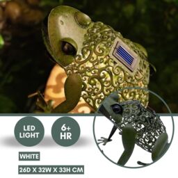 Marco Paul 33cm Green Metal Solar Silhouette Frog Ornament - thumbnail 7