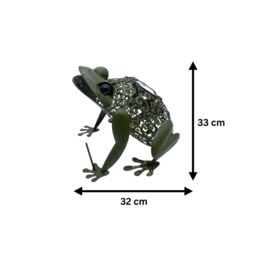 Marco Paul 33cm Green Metal Solar Silhouette Frog Ornament - thumbnail 4