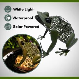 Marco Paul 33cm Green Metal Solar Silhouette Frog Ornament - thumbnail 5