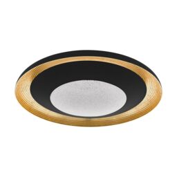 Loops Wall Flush Ceiling Light Black Gold Transparent Plastic & Granille LED 24.5W