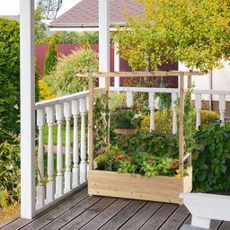 Costway Raised Garden Bed Vertical Plant Container for Climbing Plant in Natural - thumbnail 5