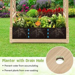 Costway Raised Garden Bed Vertical Plant Container for Climbing Plant in Natural - thumbnail 9