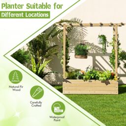 Costway Raised Garden Bed Vertical Plant Container for Climbing Plant in Natural - thumbnail 7