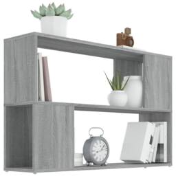 Berkfield Home Book Cabinet Grey Sonoma 100x24x63 cm Engineered Wood - Size: 100 x 24 x 63 cm - thumbnail 4