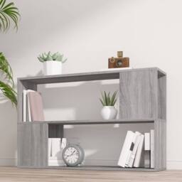 Berkfield Home Book Cabinet Grey Sonoma 100x24x63 cm Engineered Wood - Size: 100 x 24 x 63 cm - thumbnail 2