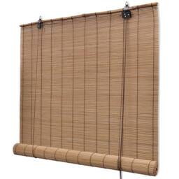 Berkfield Home Brown Bamboo Roller Blinds 100 x 160 cm - thumbnail 1