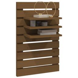 Berkfield Home Wall-mounted Bedside Shelves 2 pcs Honey Brown Solid Wood Pine - thumbnail 4