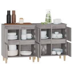 Berkfield Home Sideboards 2 pcs Grey Sonoma 60x35x70 cm Engineered Wood - Size: 60 x 35 x 70 cm - thumbnail 5