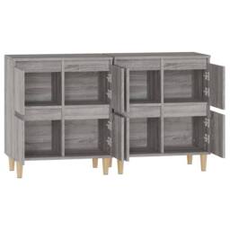 Berkfield Home Sideboards 2 pcs Grey Sonoma 60x35x70 cm Engineered Wood - Size: 60 x 35 x 70 cm - thumbnail 7