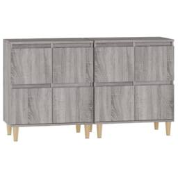 Berkfield Home Sideboards 2 pcs Grey Sonoma 60x35x70 cm Engineered Wood - Size: 60 x 35 x 70 cm - thumbnail 6