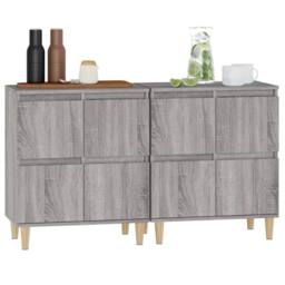 Berkfield Home Sideboards 2 pcs Grey Sonoma 60x35x70 cm Engineered Wood - Size: 60 x 35 x 70 cm - thumbnail 4