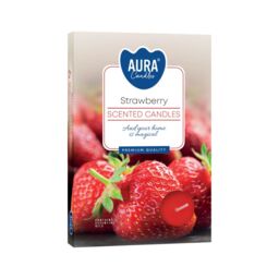 KDMD Set of 6 Scented Tealights - Strawberry in Red - thumbnail 1