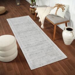 Livabliss Roma-Vintage Grey Cream Blue Traditional Boho Living Dining Bedroom Rug - Size: 200 cm x 200 cm - thumbnail 7