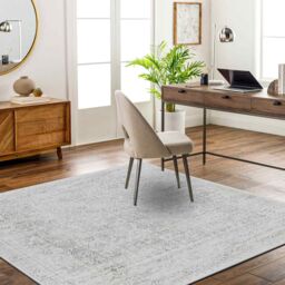 Livabliss Roma-Vintage Grey Cream Blue Traditional Boho Living Dining Bedroom Rug - Size: 200 cm x 200 cm - thumbnail 6