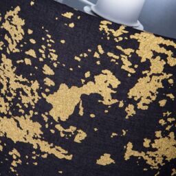 Happy Homewares Cotton Fabric Lamp Shade with Delicate Foil Decor for Table or Ceiling in Black - Size: 12 inches - thumbnail 4