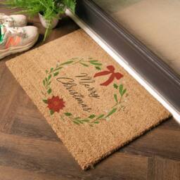 Artsy Mats Winter Wreath Coir Doormat (60 x 40cm) in Brown - Size: 40 x 60 cm - thumbnail 2