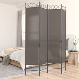 Berkfield Home 4-Panel Room Divider Anthracite 160x200 cm Fabric in Dark Grey - thumbnail 2