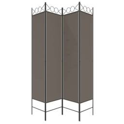 Berkfield Home 4-Panel Room Divider Anthracite 160x200 cm Fabric in Dark Grey - thumbnail 5