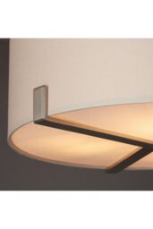 Netlighting Hayfield Multi Arm Pendant Light Satin Nickel Plate Slate Grey Fabric - thumbnail 3
