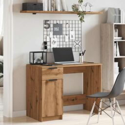Berkfield Home Desk Artisan Oak 100x50x75 cm Engineered Wood in Brown - Size: 100 x 50 x 75 cm - thumbnail 3