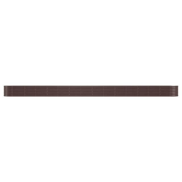 Berkfield Home Garden Raised Bed Powder-coated Steel 620x80x36 cm Brown - Size: 620 x 80 x 36 cm - image 1