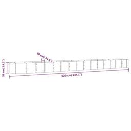 Berkfield Home Garden Raised Bed Powder-coated Steel 620x80x36 cm Brown - Size: 620 x 80 x 36 cm - thumbnail 6