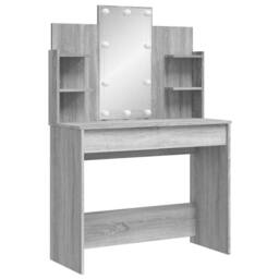 Berkfield Home Beautiful Dressing Table with LED Lights Grey Sonoma 96x40x142 cm - Size: 96 x 40 x 142 cm - thumbnail 1